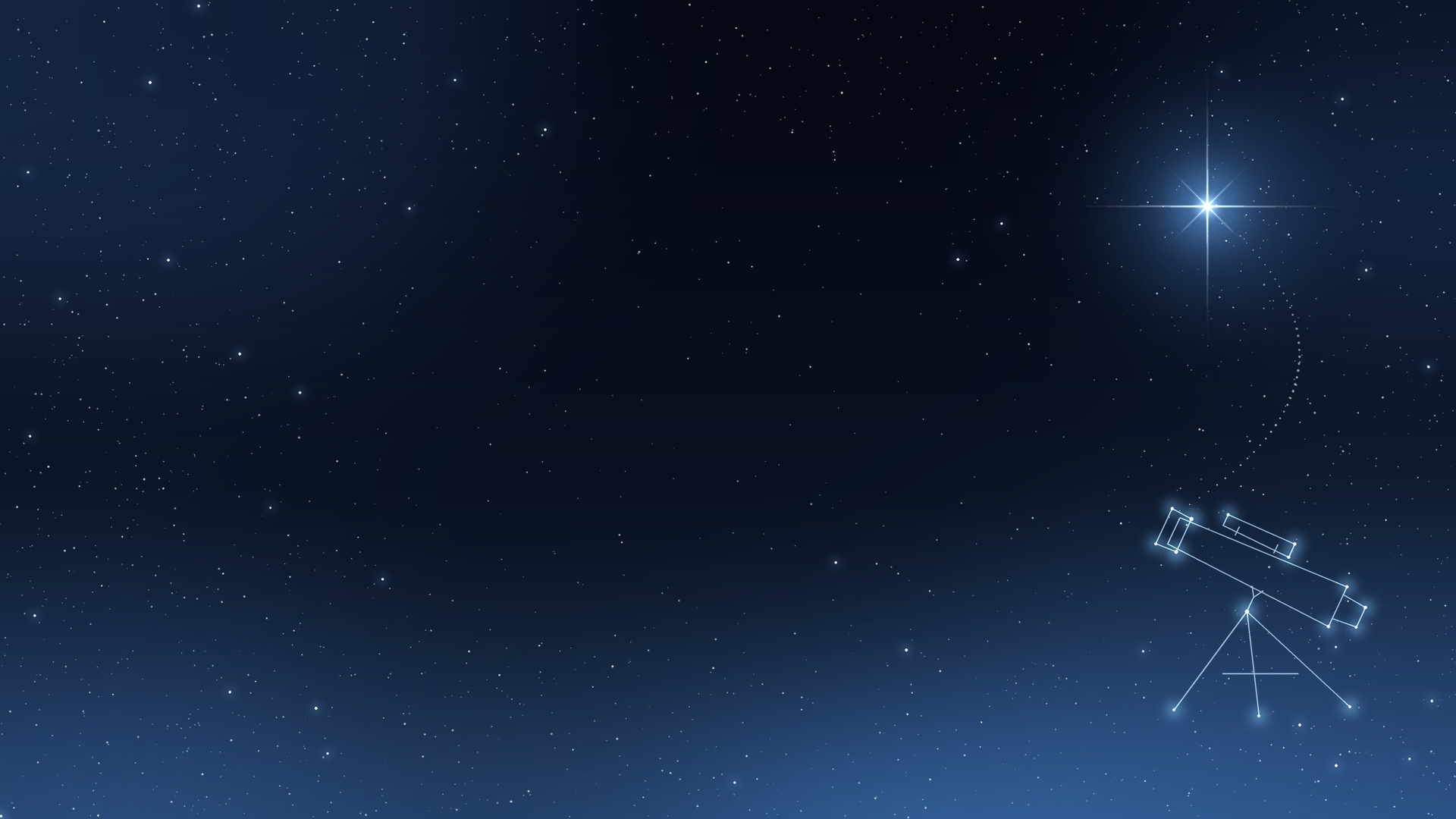 Night sky with a bright star – name a star gift from Global Star Registry